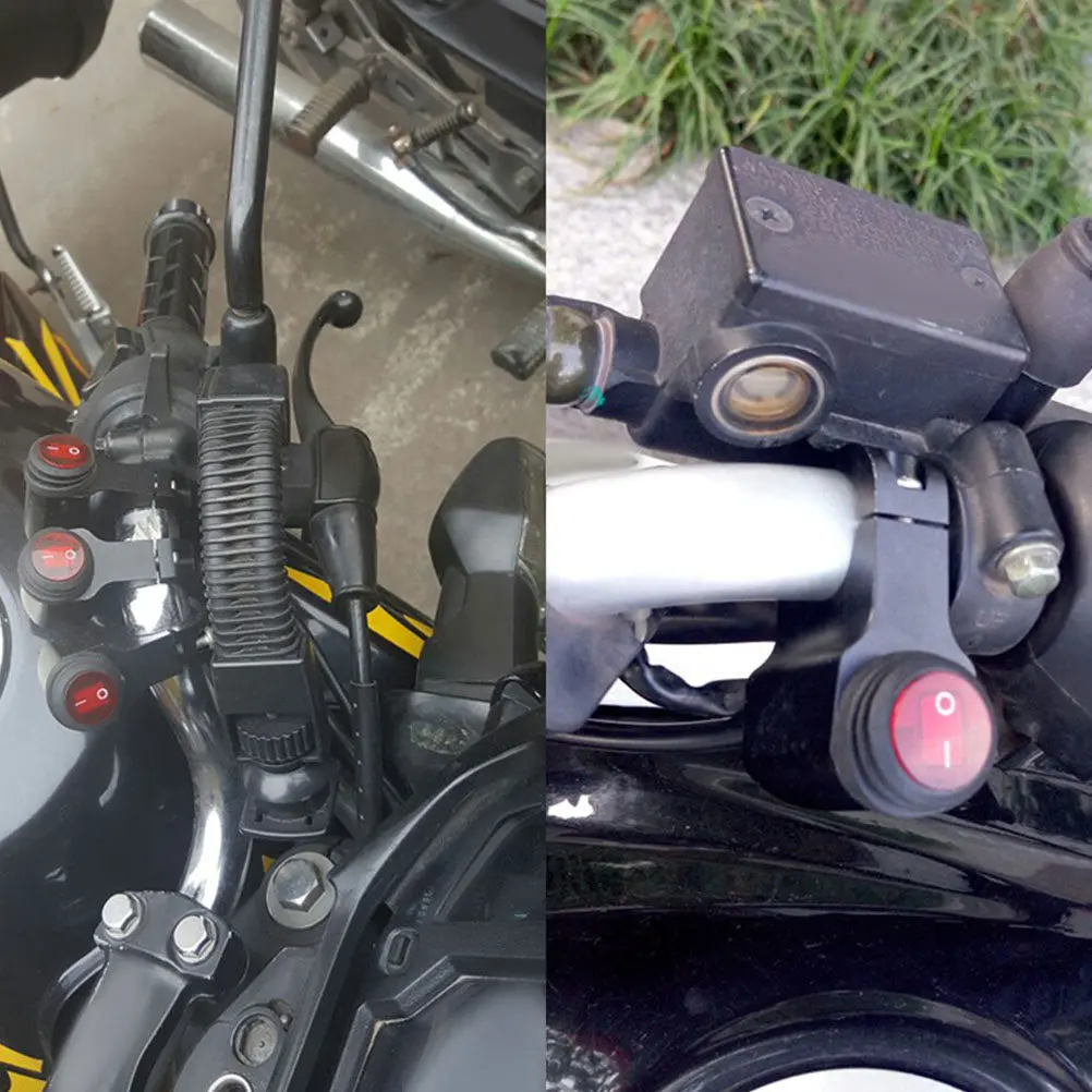 Waterproof Motorcycle Handlebar Switch 22Mm Diameter Aluminum Alloy on Off Toggle for Headlight Emergency Fog Light Driving Lamp