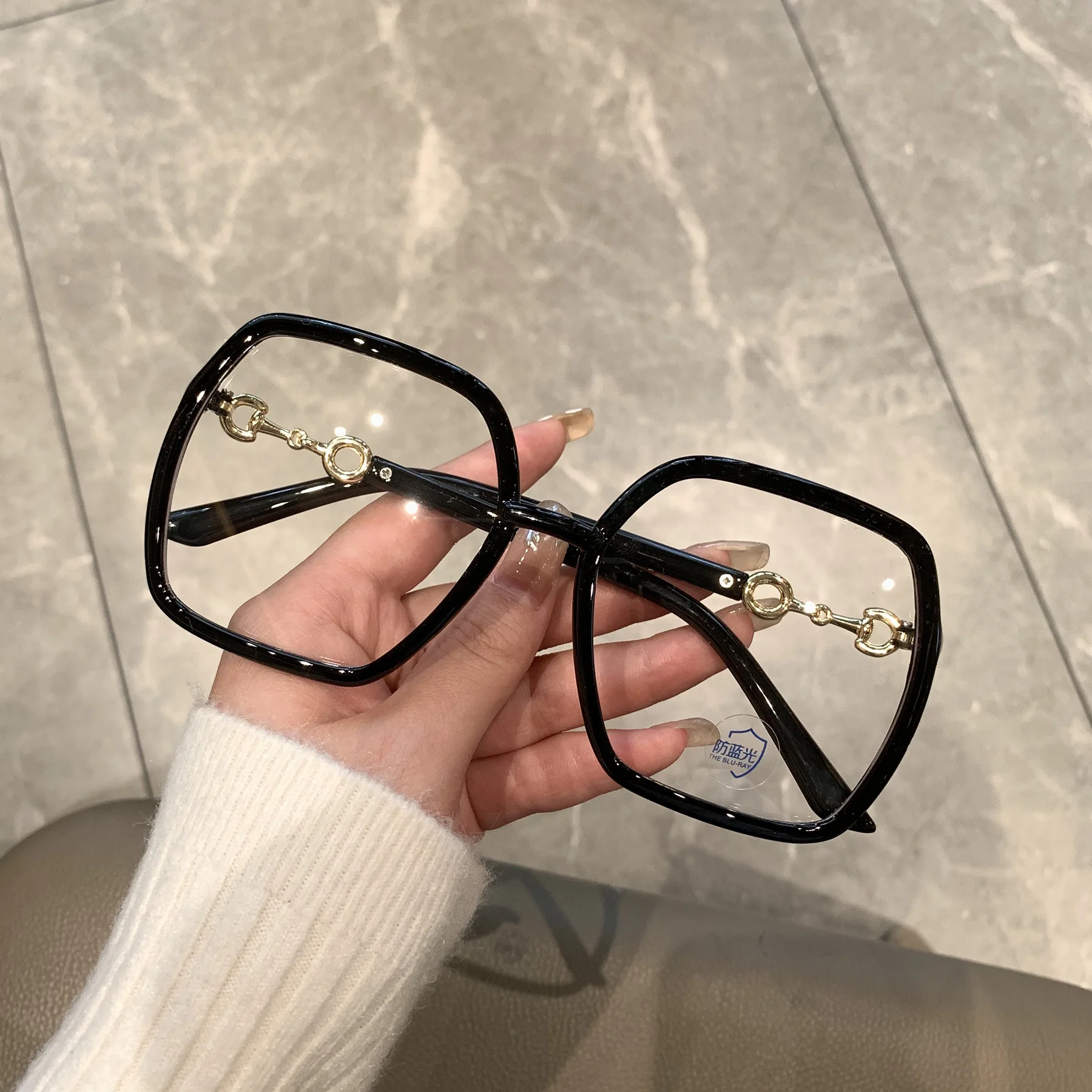 Fashion Oversized Square Eyeglasses Woman Men 2022 New Blue Light-blocking Male Female Eyewear Trendy Glasses for Reading 1PCS