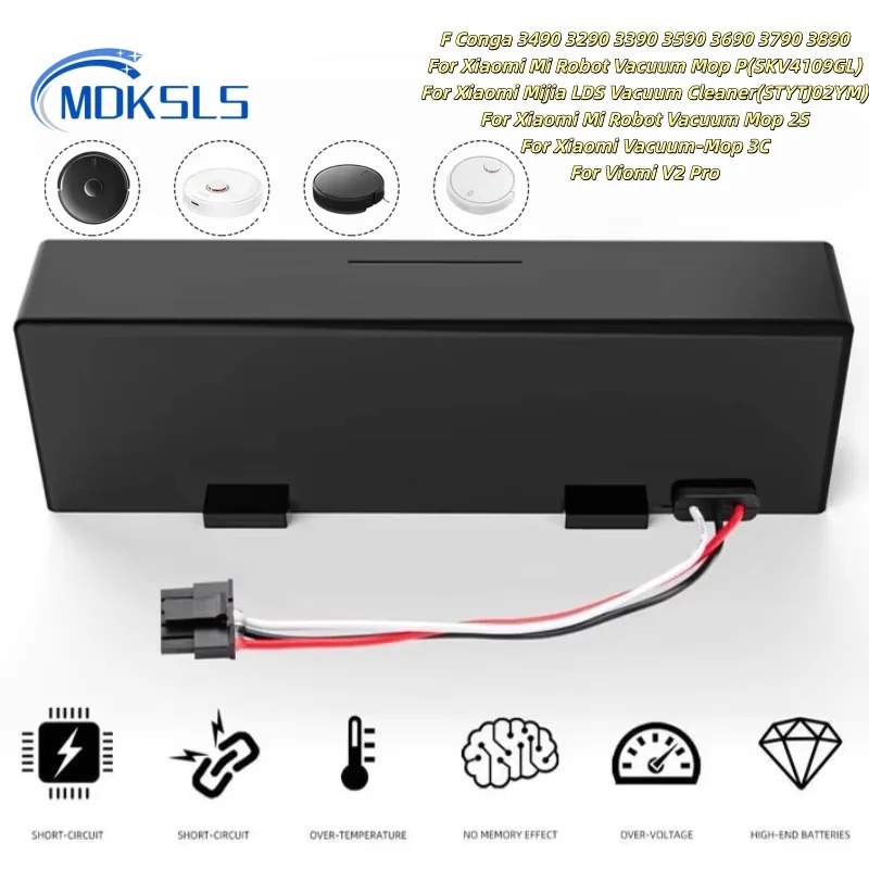 18650 4S1P 14.8V 12800mAh Sweeper Battery for Xiaomi Mijia Mi Robot Vacuum-Mop P Sweeping Mopping Robot STYTJ02YM Li-ion Battery