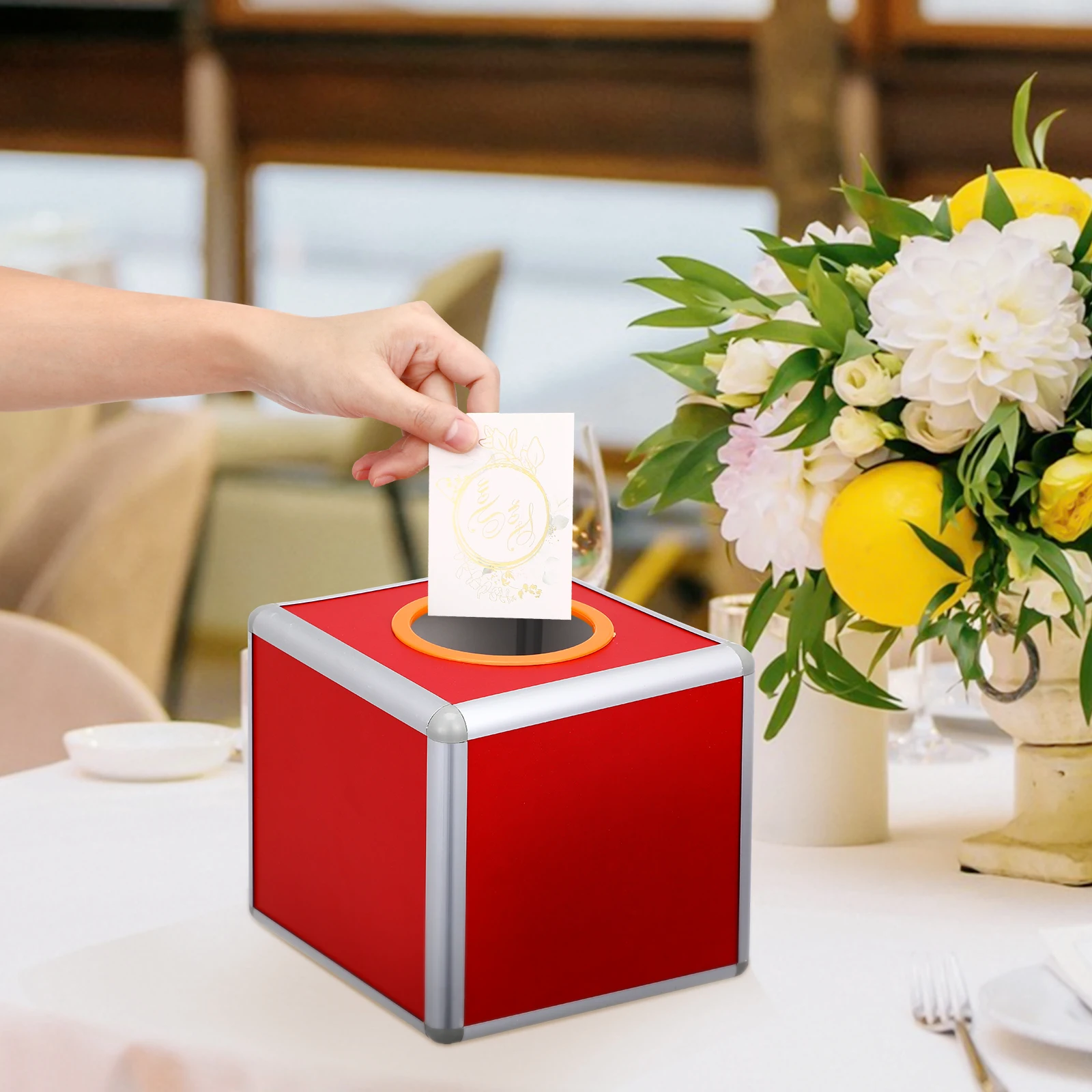 سبائك الألومنيوم صندوق اليانصيب الشفاف 20 سنتيمتر طبلة السحب لألعاب الكرة حفلة التبرع التبرع الكرة الحاويات صندوق السحب الاكريليك