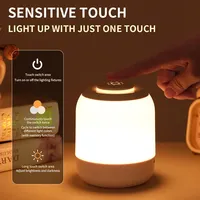 LED Night Light, 3 Adjustable Modes, Bedroom Bedside Mini Ambient Light, USB Rechargeable Children's Gift Desk Lamp