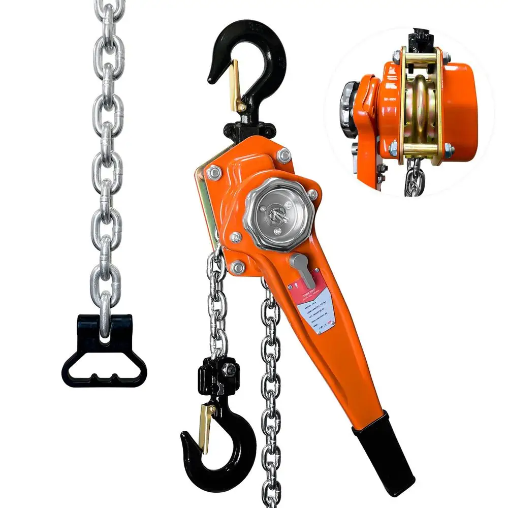 20 ft Lever Chain Hoist 3300 lbs Load Capacity Manual Ratchet Come Along Tool