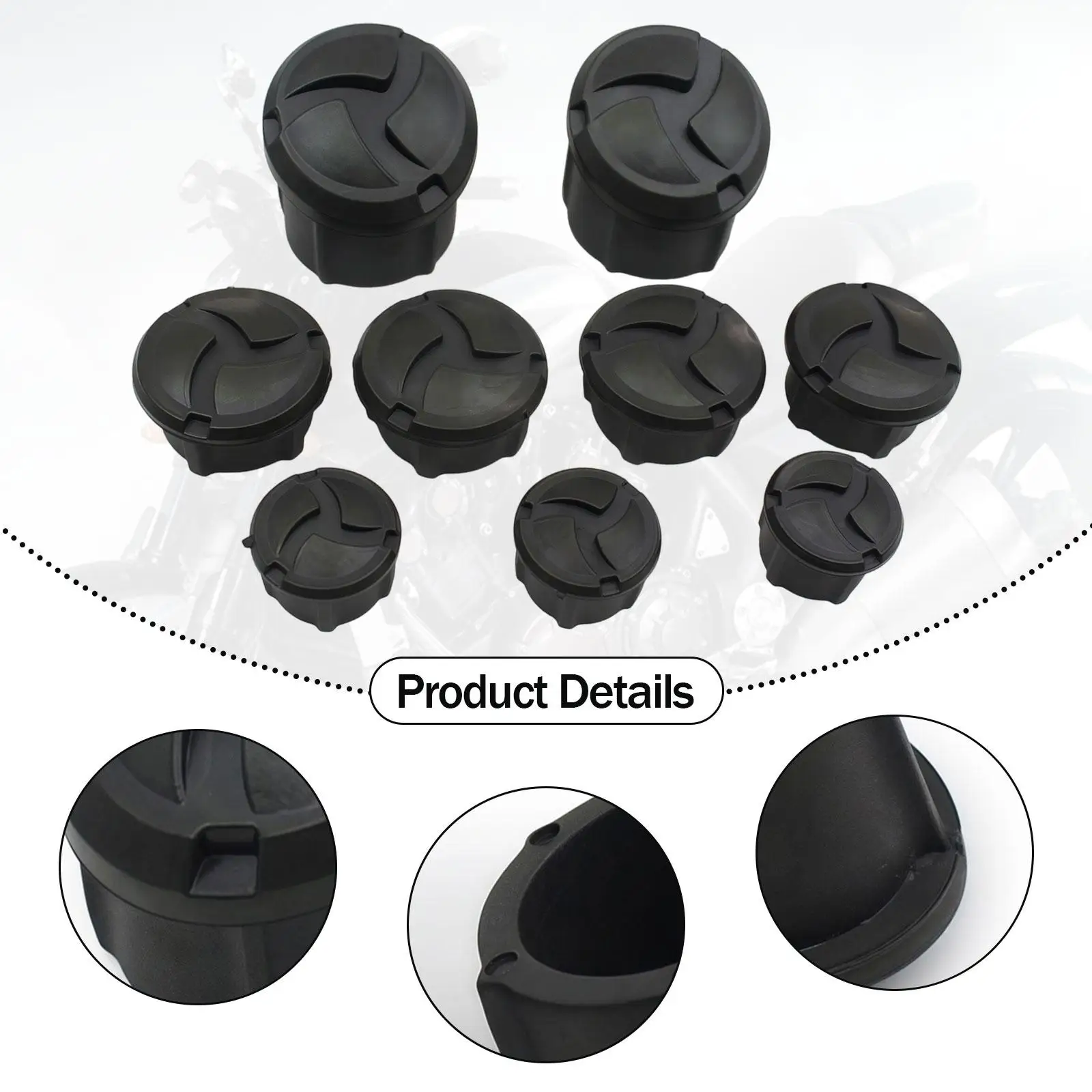 دراجة نارية الإطار ثقب التوصيل قبعات الأسود استبدال مجموعة ملحقات قوية لسيارات BMW R1250GS R1200GS LC Adventure #5