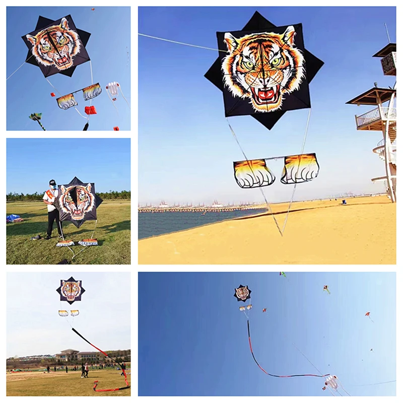 Frete grátis pipa de fofoca tigre 15m cauda kite de nylon esporte surf kite bar brinquedos ao ar livre modelo glid power kite brinquedo inflável