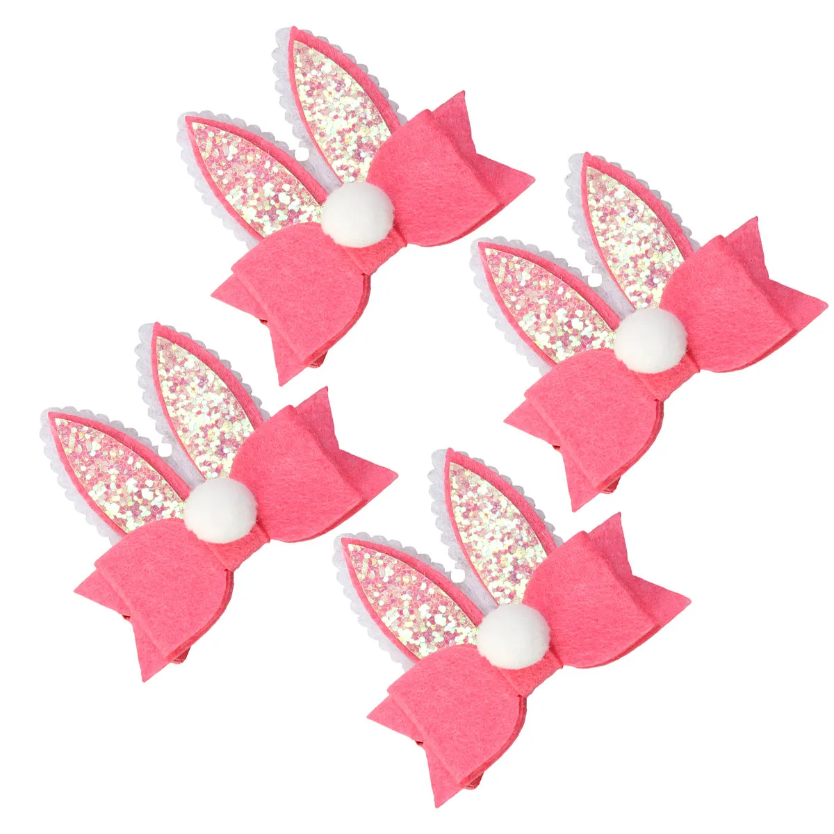 

Набор из 4 заколок для волос с бантом и ушками кролика, очаровательные нежные заколки для девочек, детские пасхальные украшения для волос, повседневный декор