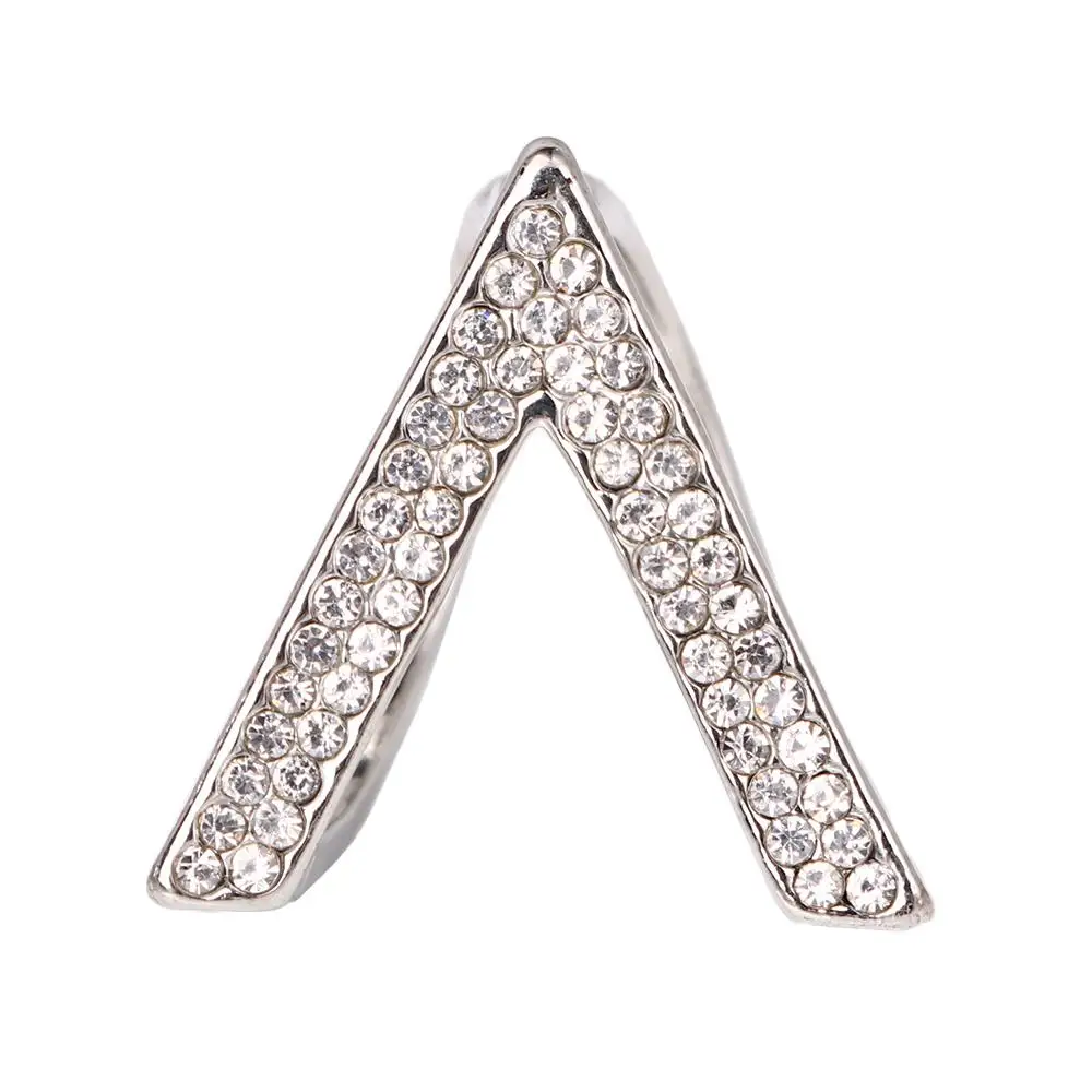 Romantic Fashion Inlaid Rhinestone V Shape Scarf Clip Brooch Jewelry Shawl Buckle Scarf Ring