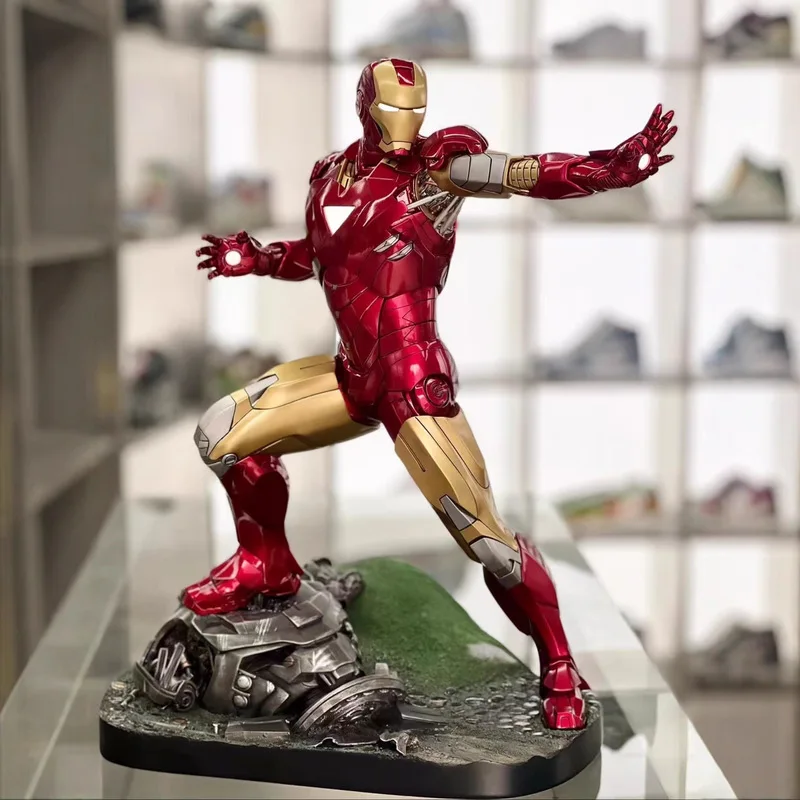 

Мстители 1/4 Железный человек MK6 Боевая поза может блеска смола Коллекция ручной работы Модель для мальчика Рождественский подарок-сюрприз