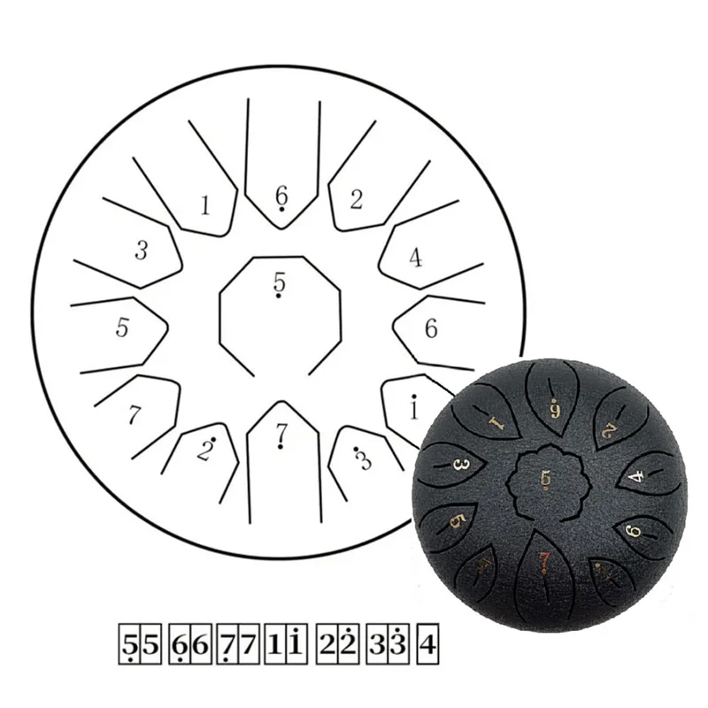 

Empty Drum 11-Tone Ethereal Drum C Key Steel Tongue Drum Musical Instrument