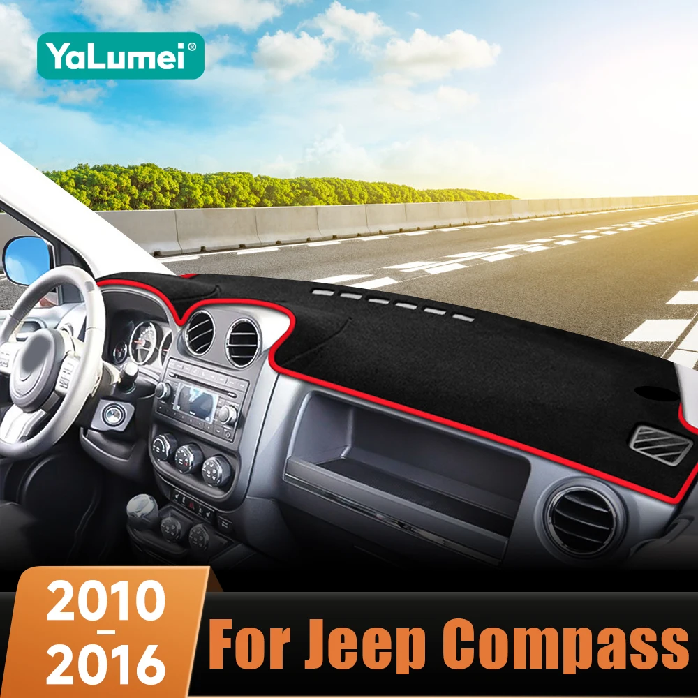 Für Jeep Compass 2010 2011 2012 2013 2014 2015 2016 Auto-Armaturenbrett-Abdeckung Rutschfeste Sonnenschutzmatte Blendschutz UV-Schutzmatte