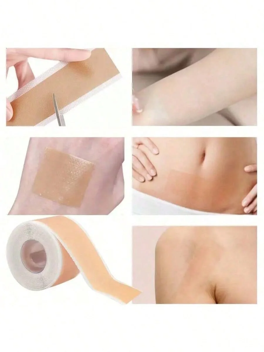 1/2-pcsMedical Silicone Scar Tape, 4.1cm x 4.4cm, Hypoallergenic for Surgical Scars & Abdomen.