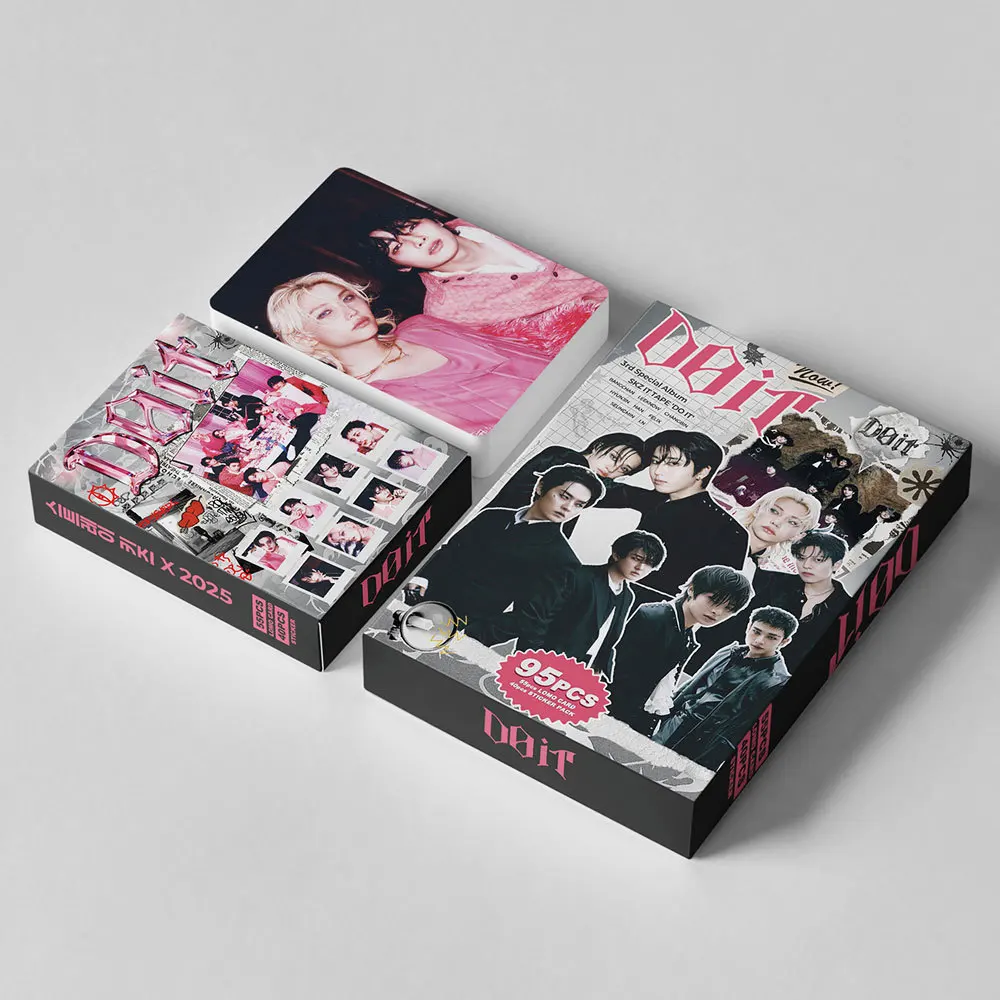 95pcs Stray Kids Little Card New Album DO IT Photo Card Stickers Small Card SKZOO Peripheral Collection Card Lomo Card Gift