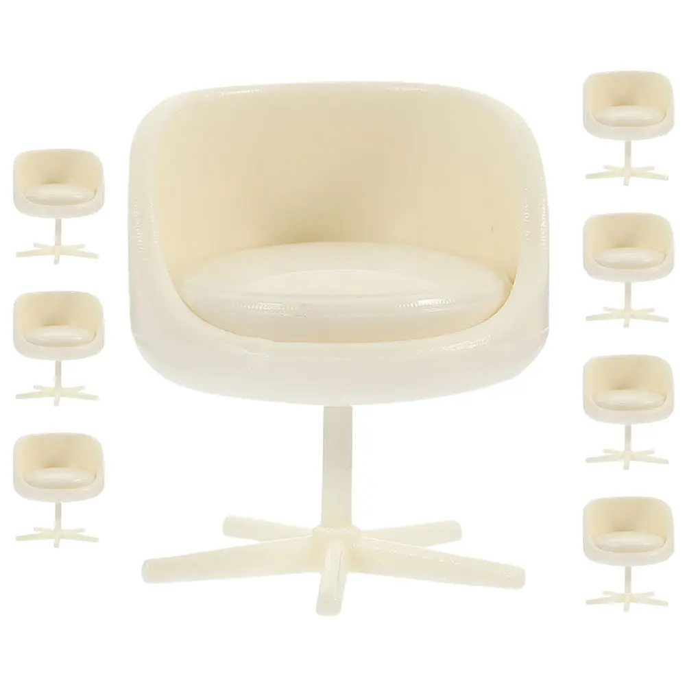 

Набор из 8 миниатюрных офисных поворотных кресел, масштаб 1:25, пластиковые вращающиеся кресла для архитектурных моделей, домашнего декора, реалистичные