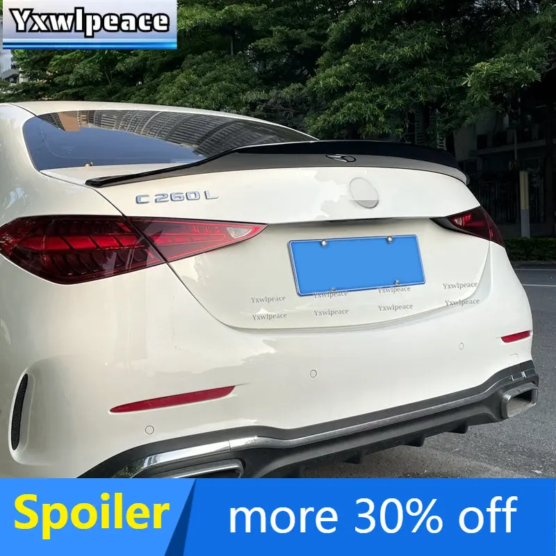 

For Mercedes W206 Spoiler 4Door Sedan C-Class 2020 2021 2022 2023 PSM Style C200 C260 ABS Plastic Rear Trunk Wing Spoiler