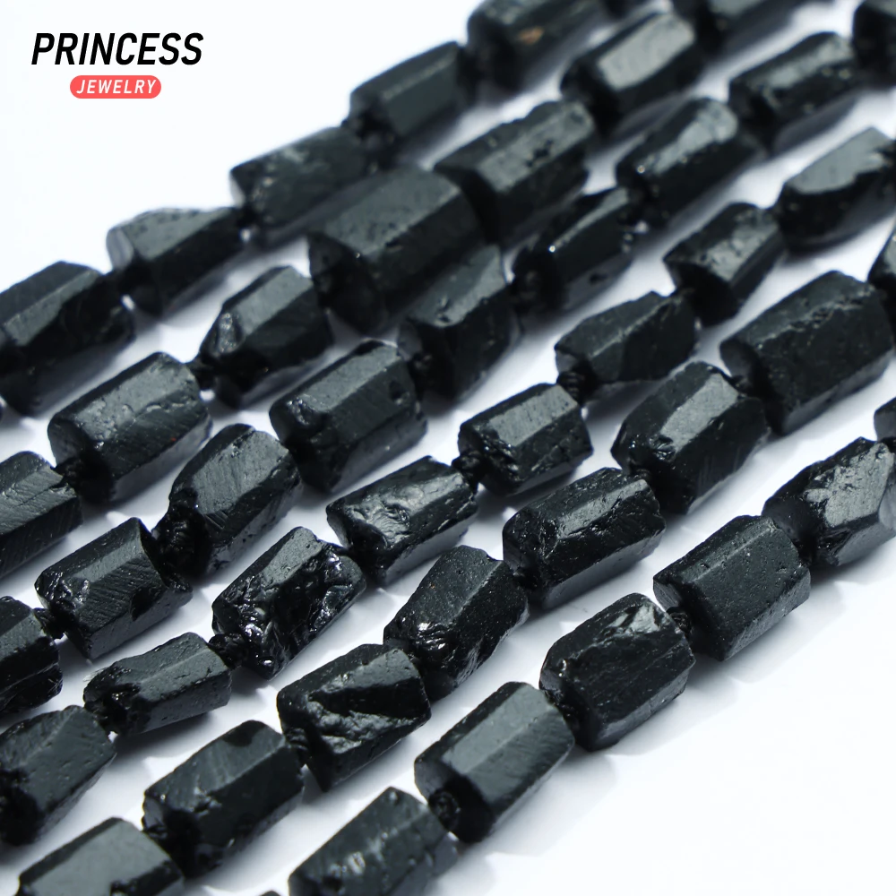 

A++ Natural Black Tourmaline Hexagonal Column Beads 5-6*7-8mm Loose Gemstone Beads for Jewelry Making Wholesale DIY Accessories