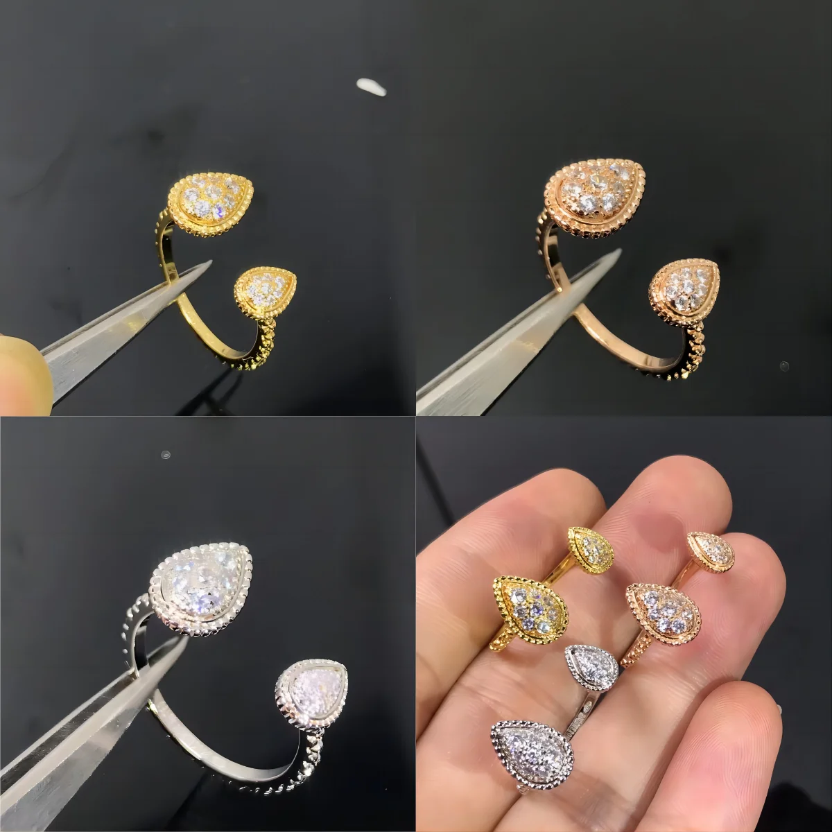 

New Luxury Multi Fashion Brand Snake Bohemian Bohemian Bolong Jewelry Diamond Heart Ring Ladies Party Gifts