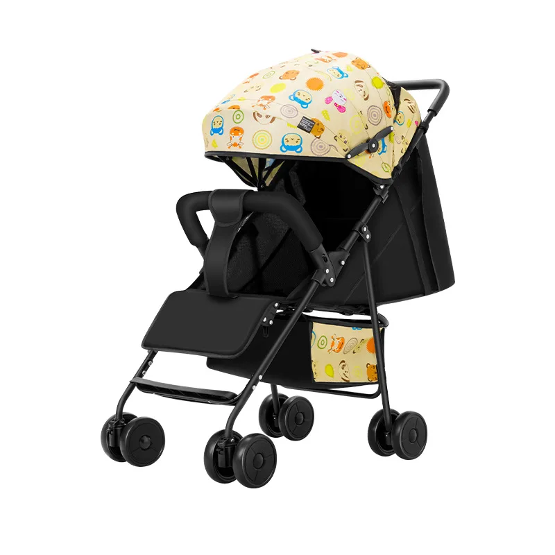 The baby stroller is light and folded, you can sit and lie down, the baby, the baby, the child, the four-wheeled cart, one butto