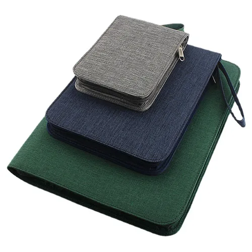 Imagen 2 del producto Estuche estilográfica de gran capacidad, bolsa de lona para bolígrafos, soporte para escritura, suministros, accesorios, 10/24/48 ranuras