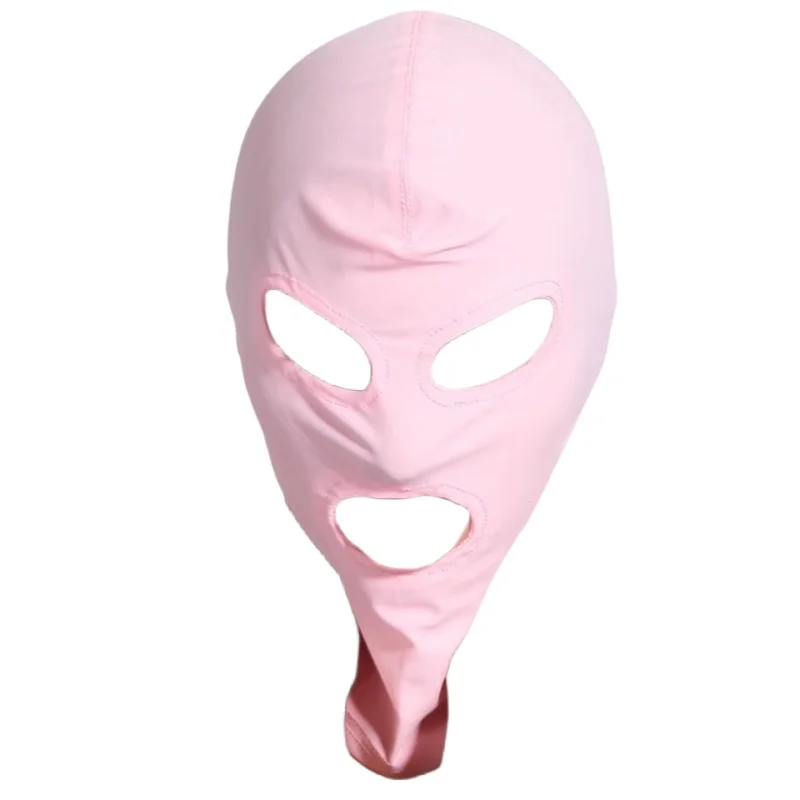 Adult Sex Toys Full Face Romantic Mask with Elastic Fabric Exposed Mouth Veil Hood for Couple Cosplay Flirting Snug Headgear view 5
