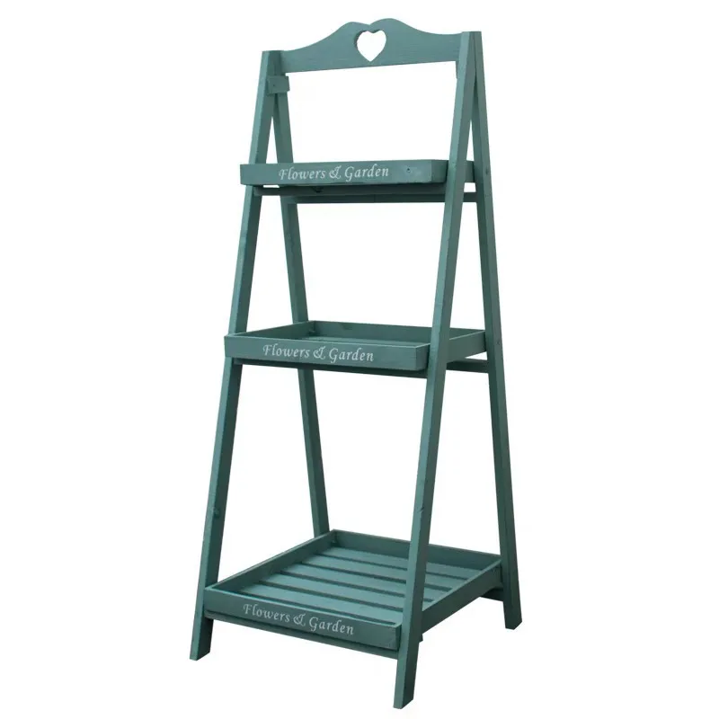

Solid wood flower steps Floor-to-ceiling multi-layer flower table Vintage flower stand Pastoral garden Gardening grocery storage