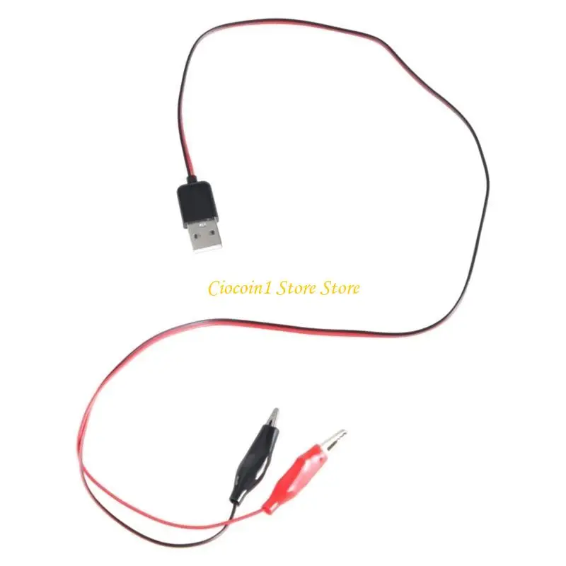 A3PC USB 5V Test Line With 2 Clamps Multifunctional Test Cable For Schools, Factories