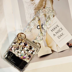 Z flip 7 Bling Glitter Diamond Crystal Bracelet Chain Case For Samsung Galaxy Z Flip 5 Z Flip 4 5G Zflip3 Z Flip 6 Case