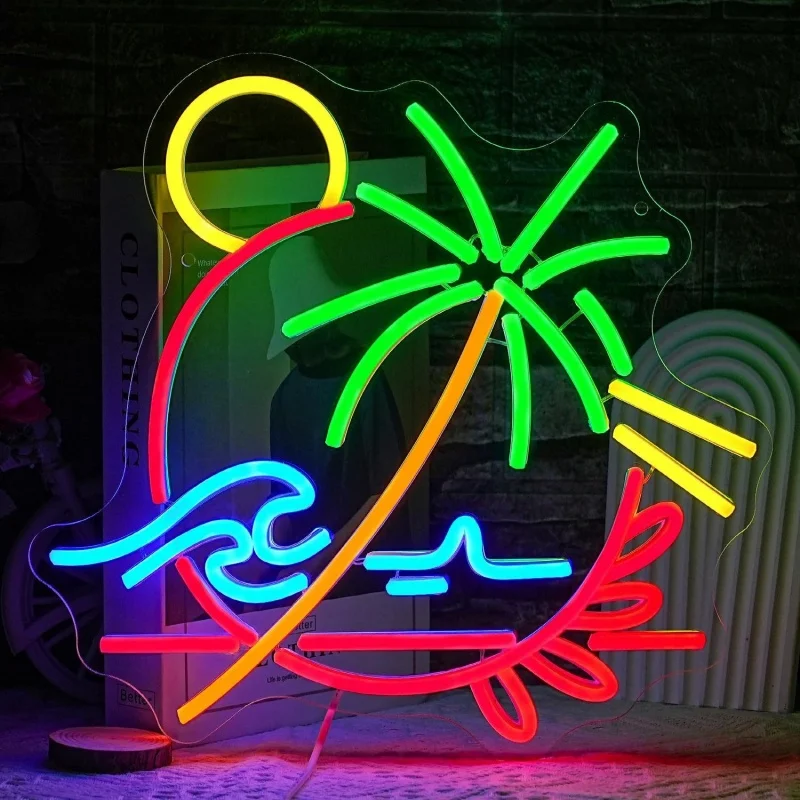 Manufacturer's Direct Sales of Coconut Trees, Sunset Beach Neon Lights, butterfly Cartoon Animal Shaped Signs