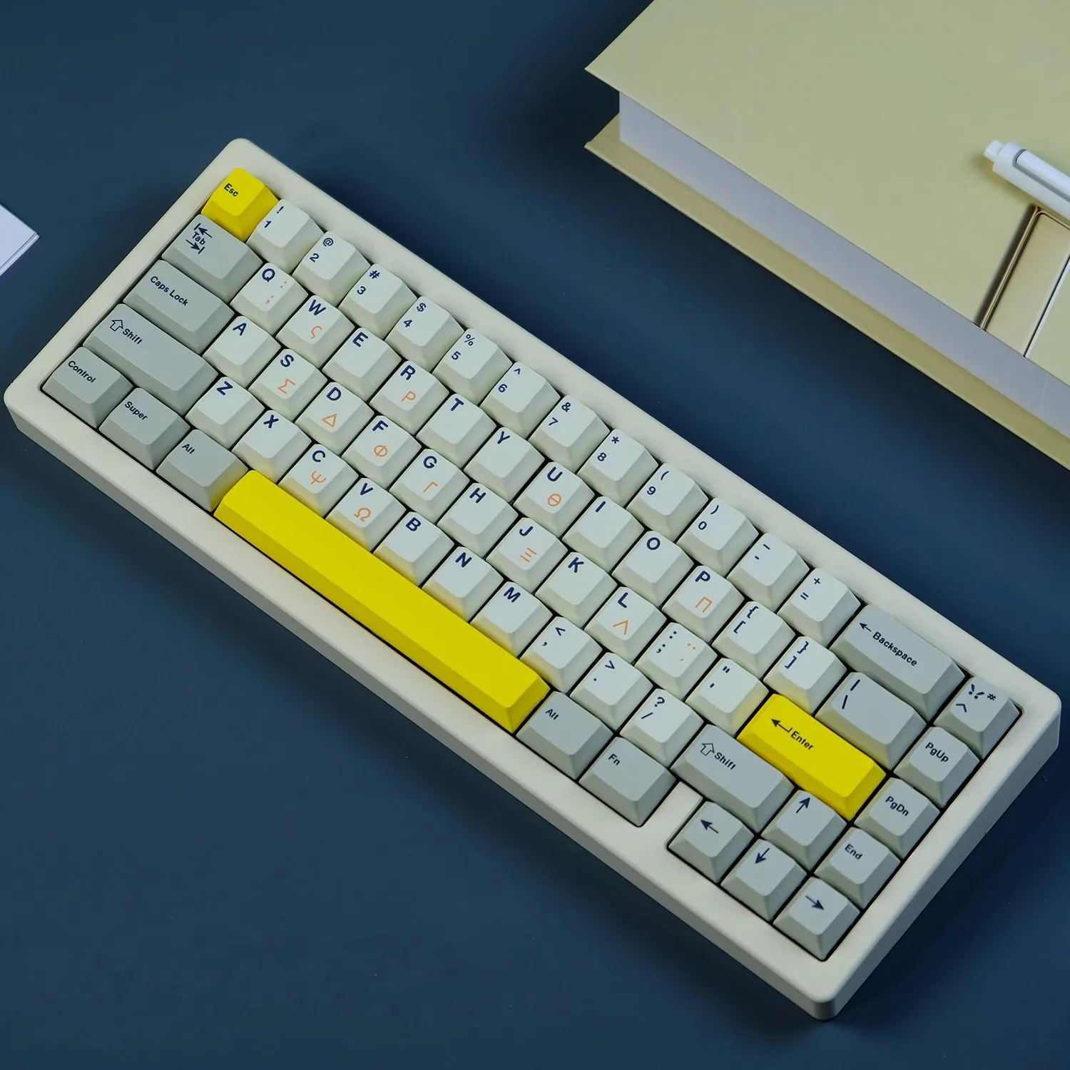 Imagem -05 - Gmk-pbt Keycaps Raízes Gregas Dye Subbed Perfil de Cereja Japonesa Keycap com 2.25u 2.75u 3u 7u Iso Retro