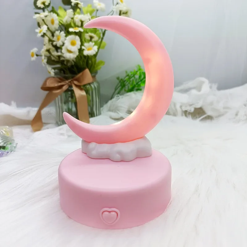 Imagem -06 - Criativo Romântico Crescente Lua Led Night Light Cabeceira Decorativa Abajur Sala Luminosa Brinquedo Decorações Presente de Aniversário