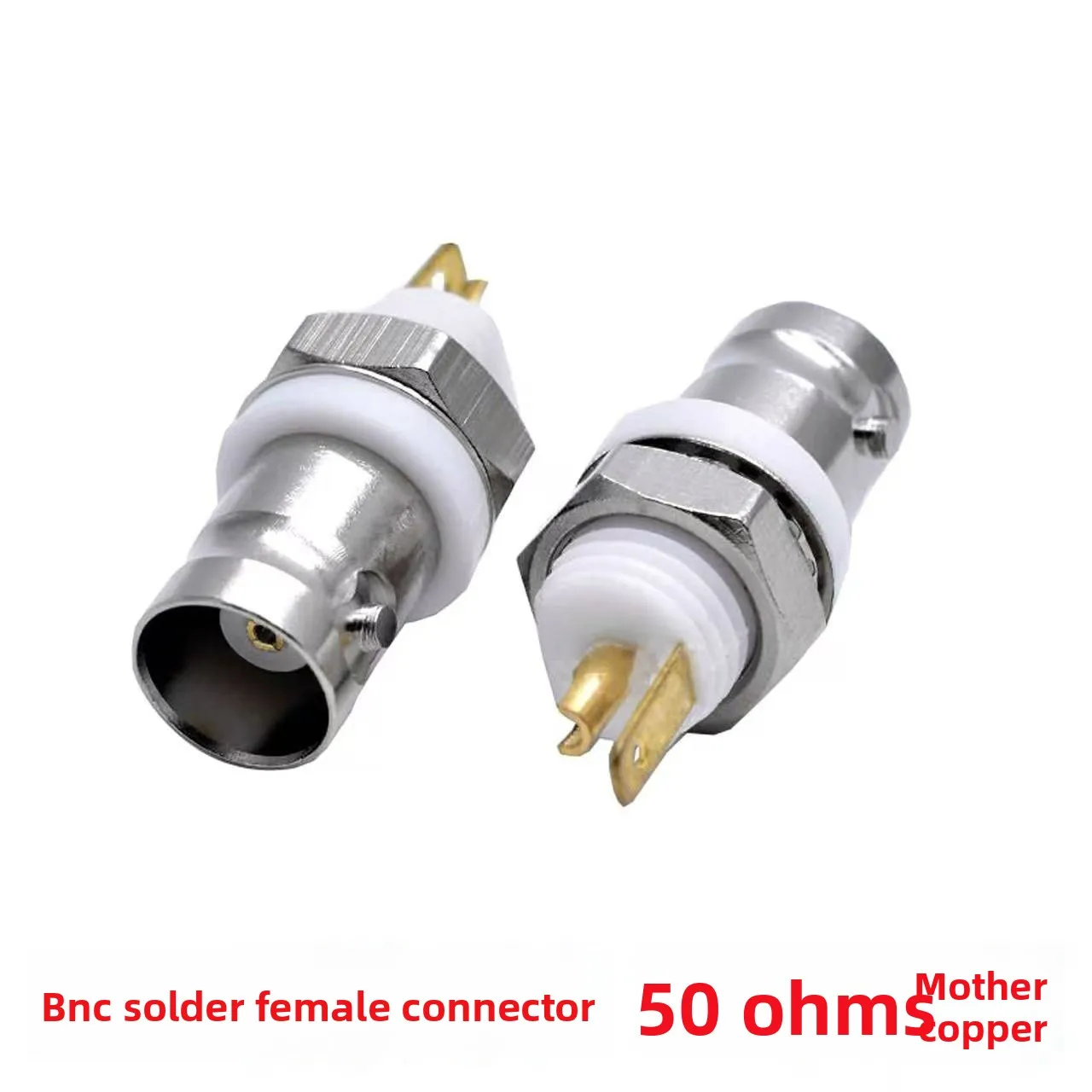 5pcs All copper insulated BNC-50KY insulated female 50 Ou BNC straight white plastic BNC panel connector Q9 socket