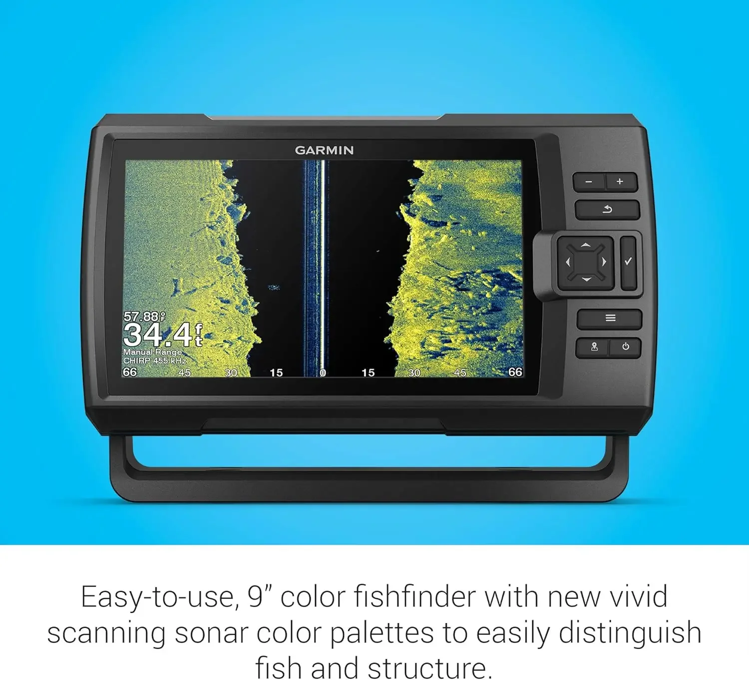 Vivid 9sv, fishfinder a colori da 5 pollici e trasduttore sonar facile da usare, palette di colori sonar a scansione vivida, 9 pollici