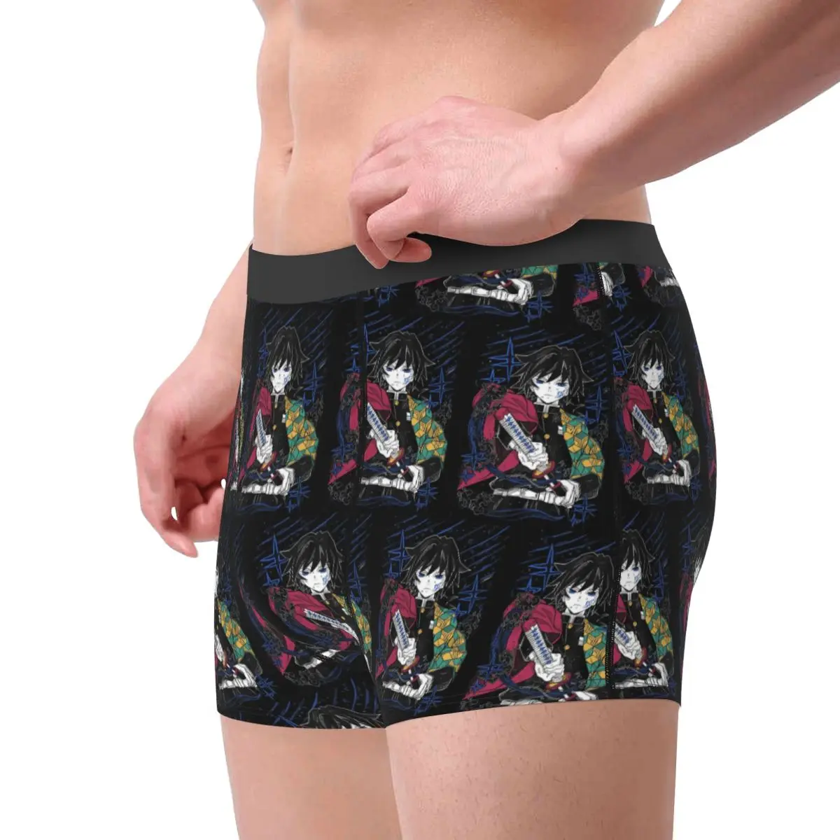 Calzoncillos Boxer cortos Giyu Tomioka-Kimetsu No Yaiba bragas hombres ropa interior transpirable para Homme hombre novio regalo