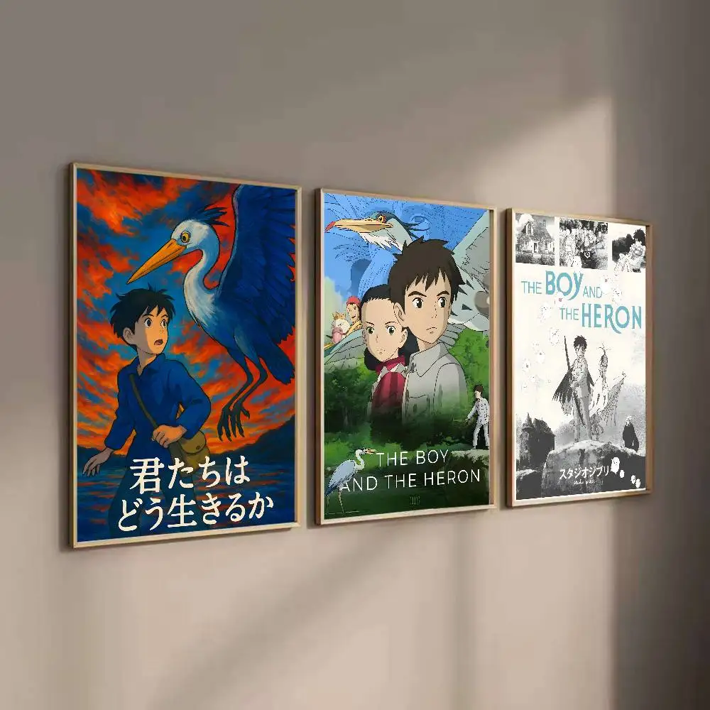ملصق حائط فني عالي الدقة مقاوم للماء من الرسوم المتحركة The Boy And The Heron مطبوع ذاتي اللصق. ديكور غرفة المنزل الجمالي للمعيشة