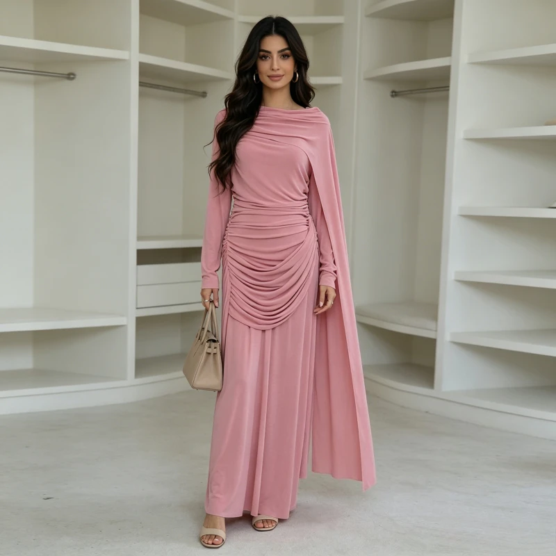 Eid Dress Shawl Abaya Women Muslim Party Dresses Islam Folds Vestidos Arab Long Robe Ramadan Morocco Dubai Jalabiya Kaftan