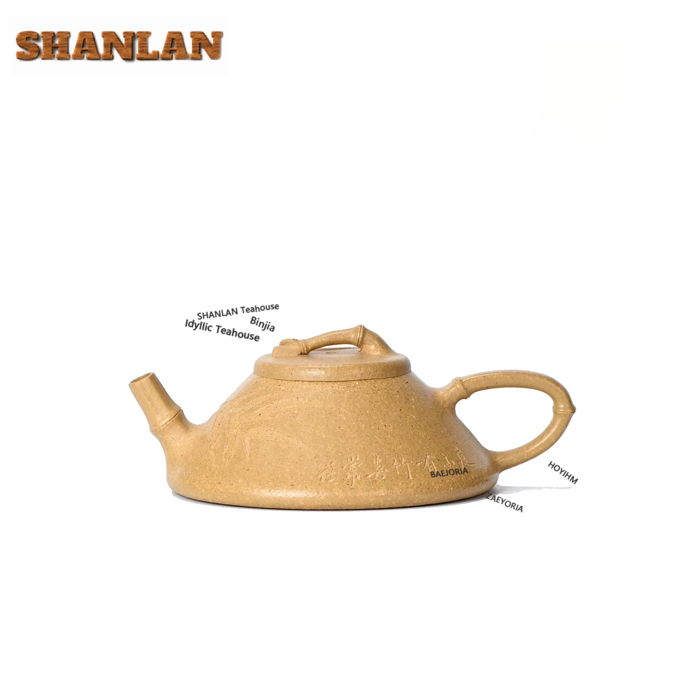

130ml Retro Yixing Purple Clay Teapots Handmade Bamboo Stone Scoop Pot Raw Ore Section Mud Tea Making Kettle Zisha Tea Set Craft