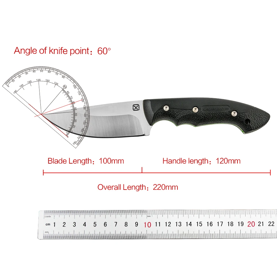 Outdoor-Hoch härte gerade Messer edc praktischer Cutter mit Scheide feste Klinge Mehrzweck-Camping-Überlebens messer und Grill