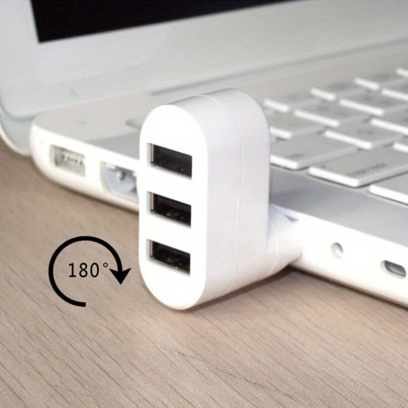 

Mini USB 2.0 Three Port HUB 7-Letter Rotating Three Port Docking Station USBb Splitter For Laptops