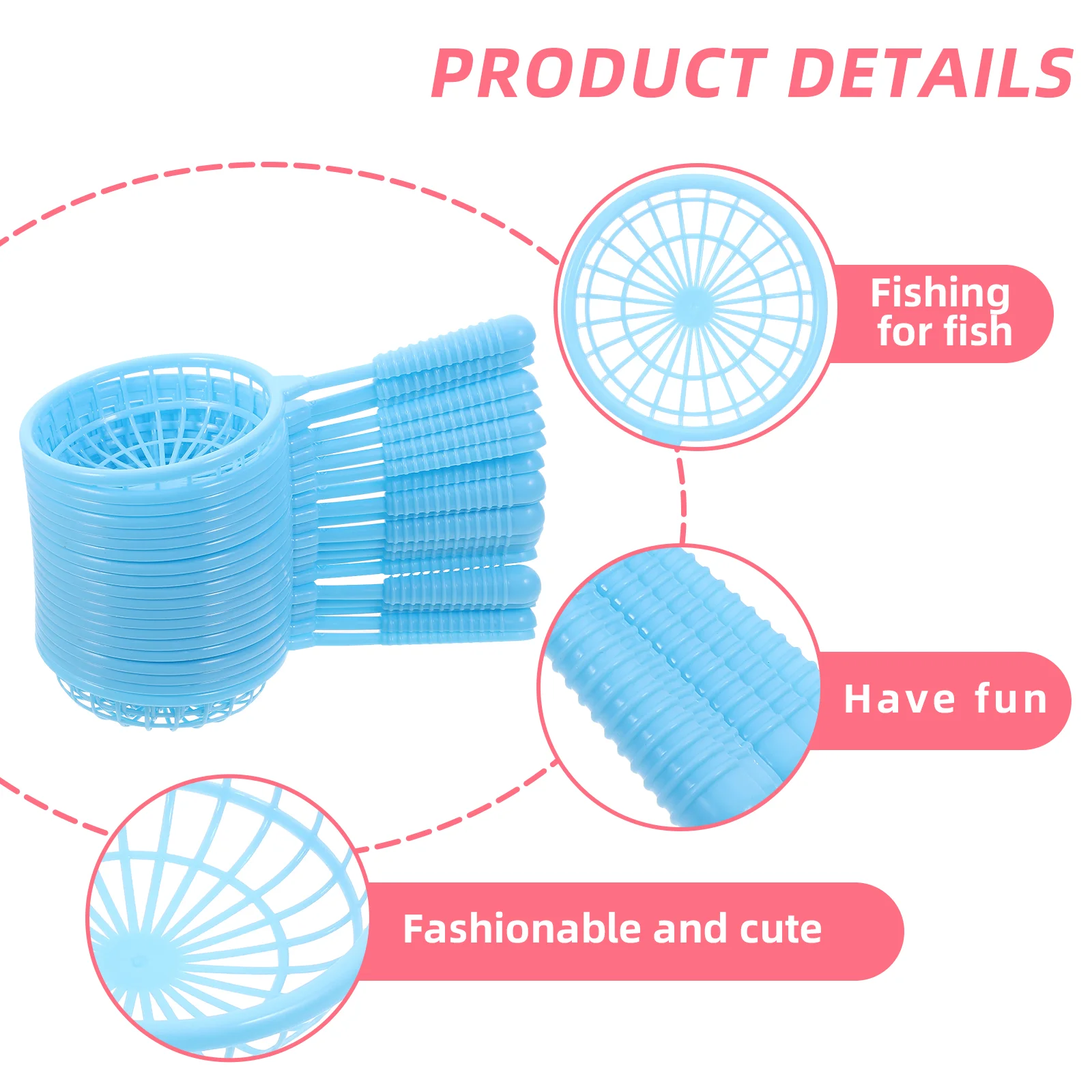 20 Pcs Fishing Toy Net Baby Stacking Toys Kids Catcher Nets Bathroom Accessory Child