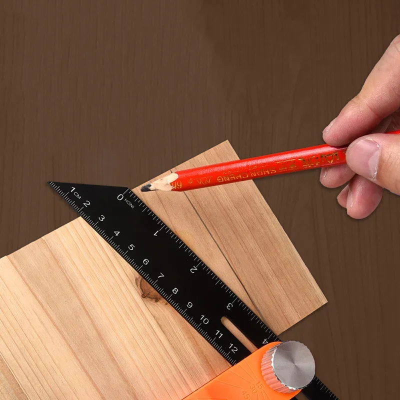 Angle Rulers Gauges Tri Square Sliding T-Bevel with Wooden Handle Level Measuring Tool Wooden Marking Gauge Protractor