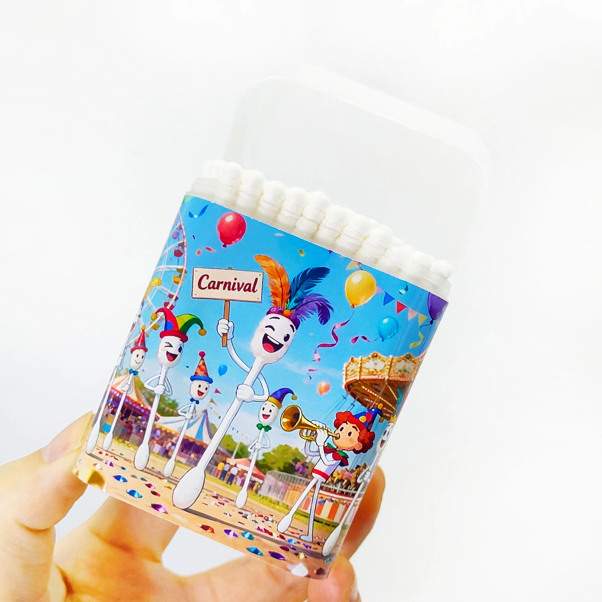 100PCS/200PCS 창의적인 카니발 테마 면봉, 축제 파티 요소 면봉, 양쪽 끝이 나선형 두꺼운 스틱.