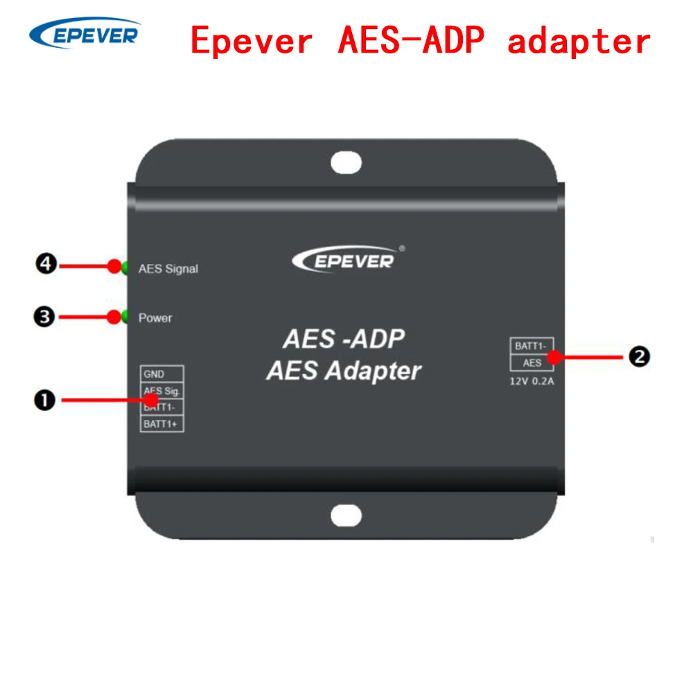 

Epever AES-ADP Support short-circuit output adapter converts the 5V-AES signal of the solar controller into a 12V-AES