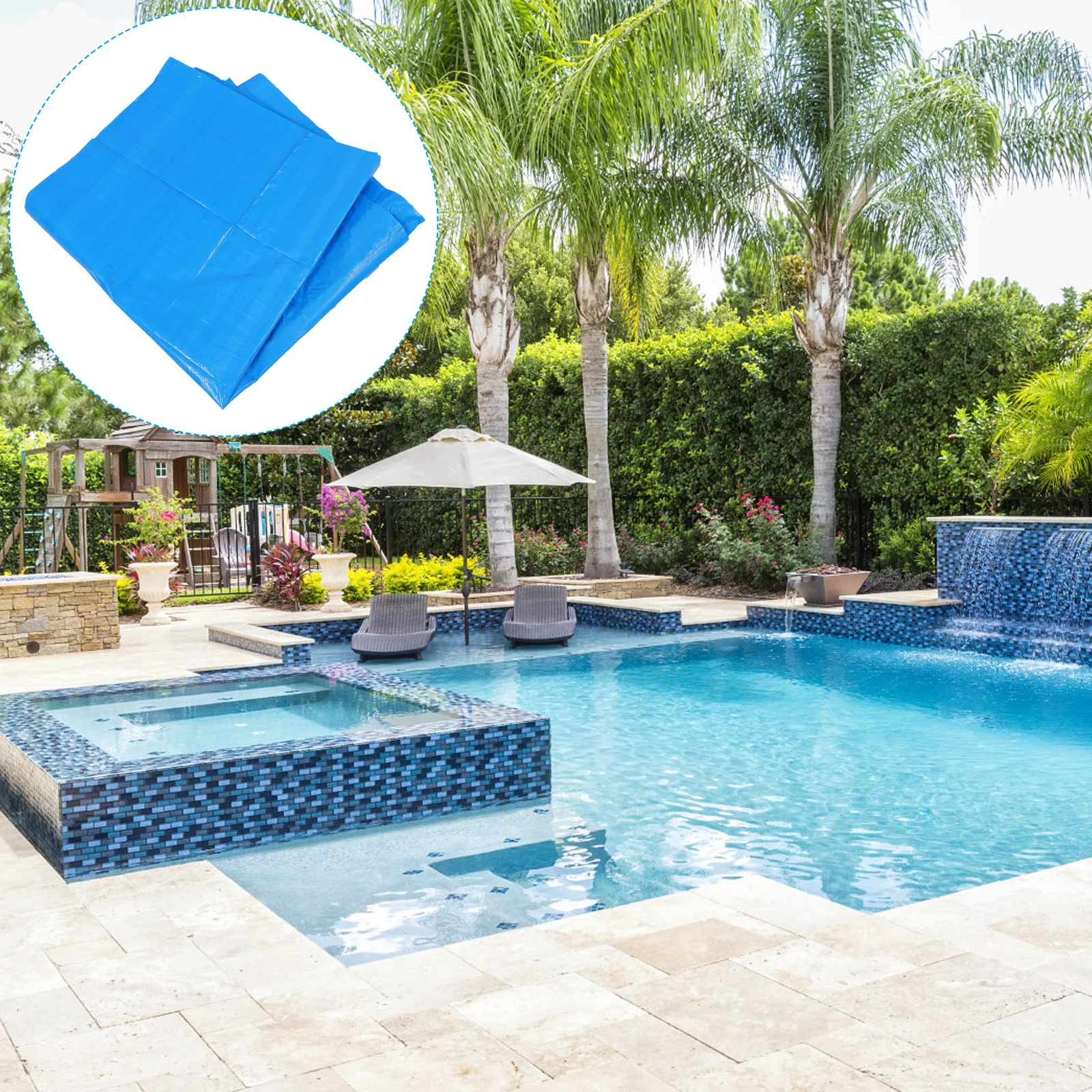

Swimming Pool Cloth Waterproof Dustproof Ground Cover For Outdoor Paint Tarp Rectangular Pool Protector Folding Cover