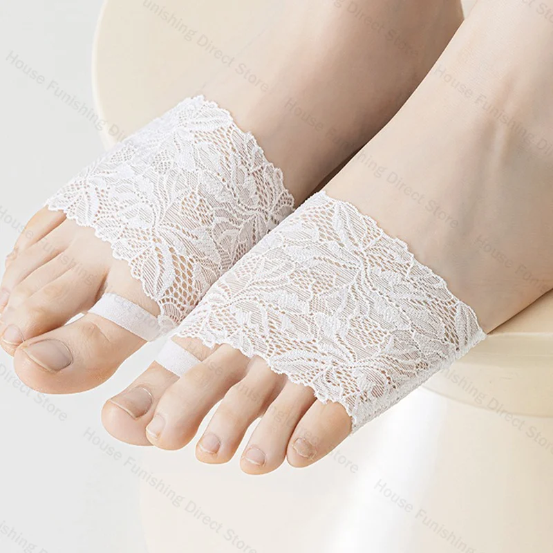 Summer Thin Lace Invisible Socks Split Toe Forefoot Socks for Women High Heel Slippers Shoes Breathable Lace Socks for Halloween image 3