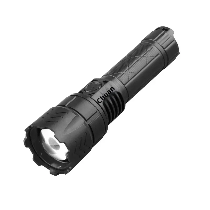 Powerful LED Flashlight USB Reachargeable Tactical Zoom Torch Built-in Battery Outdoor Emergency Fishing Camping Lantern