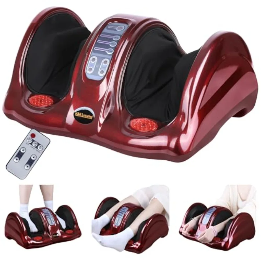 

Массажер для ног HandB Luxuries Shiatsu с пультом ДУ, функцией разминания и роликового массажа, для домашнего использования, для стоп, лодыжек, икр и ног