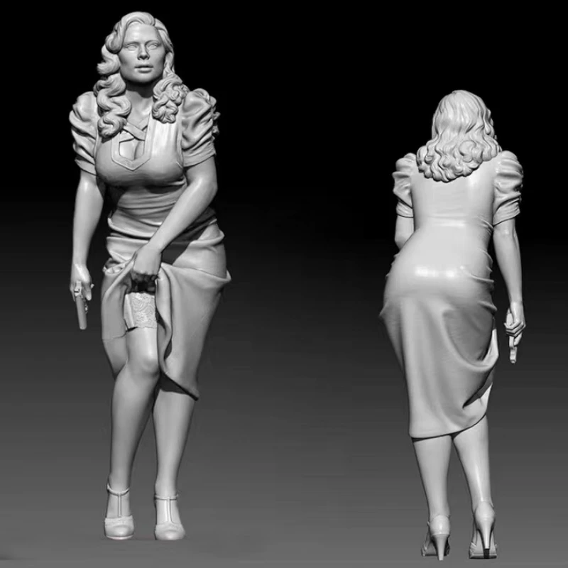 1/24 Scale 75mm Resin Figure Model Soldier Sexy Lady Agent Carter Figurine Diy Toy Gift Unassembled and Uncolored Free Shipping