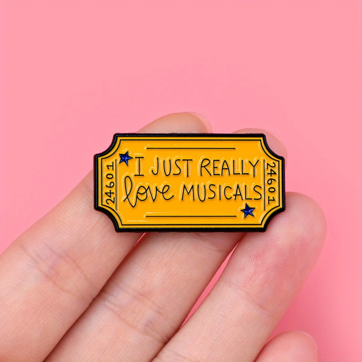 I JUST REALLY LOVE MUSICALS Enamel Pin Musical Ticket Badge Brooch for Jewelry Accessory Gifts for Music Lovers