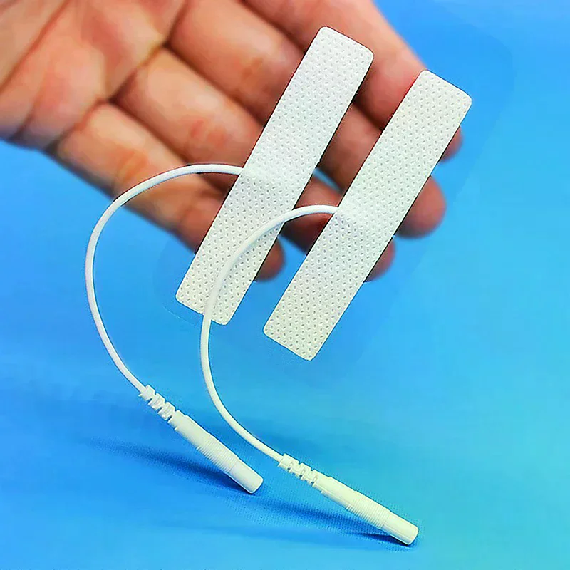 Non-woven Self Adhesive Replacement Electrode Pad for Tens EMS Digital Therapy Machine Massager 1.2*6.5cm Nerve Stimulator 2Pcs