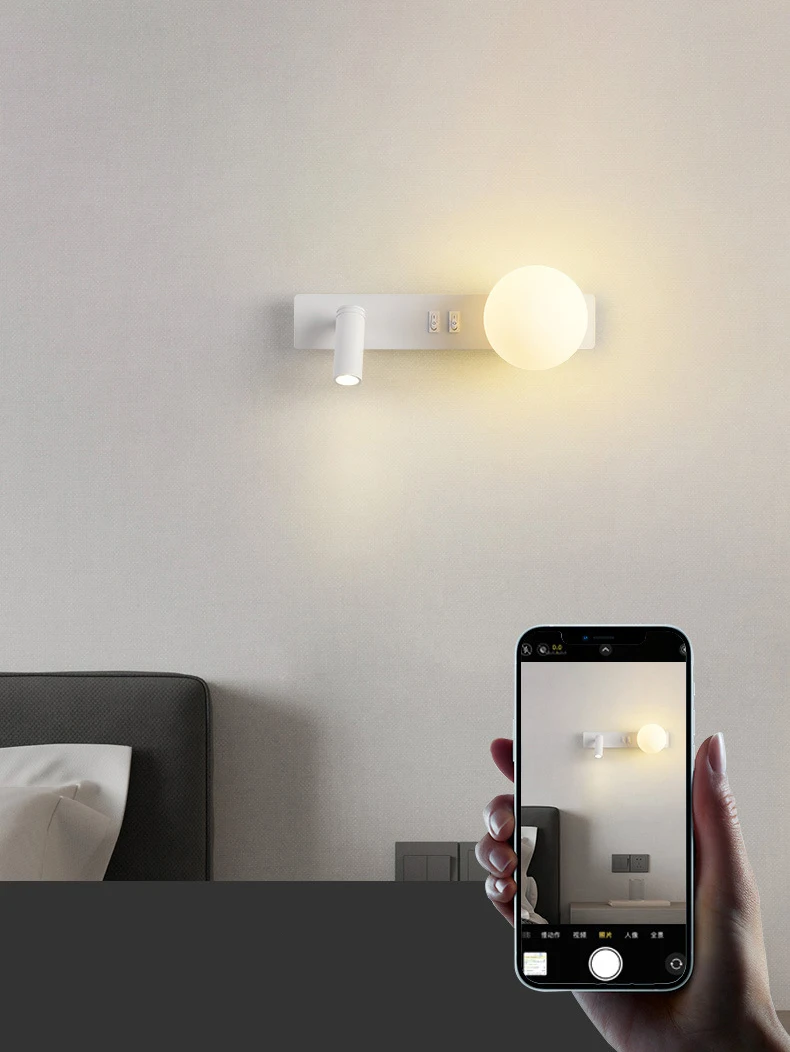 White Acrylic Ball Wall Light G9 Bulb 3000K