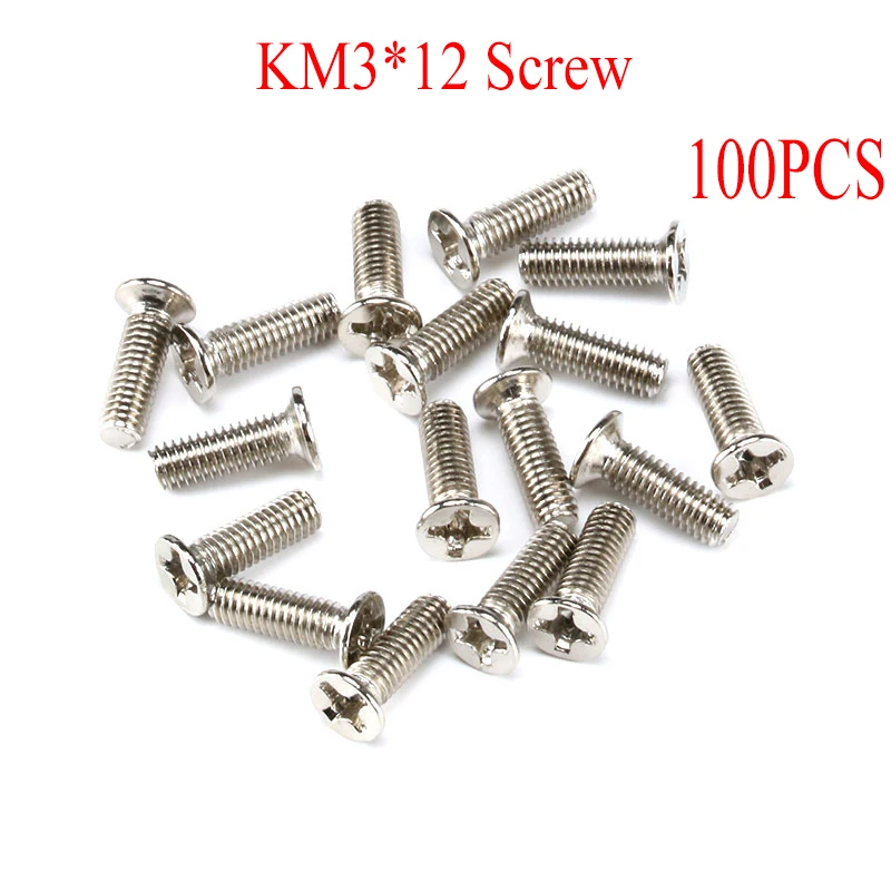 100PCS KM3*12 MM Inner Set Screw Making Coupling Fastening Screw Silver For DIY Model