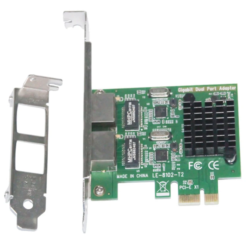 Dual-Port Slot Pci-E X1 Rj45 Interface Gigabit Ethernet Netwerkkaart 10/100/1000Mbps Rate Intel 8111G Adapter